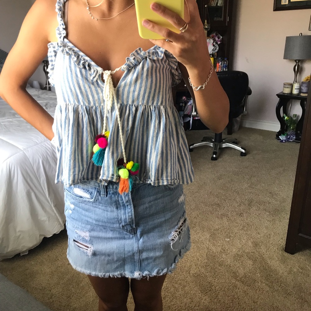 Zara Pom Pom tank top